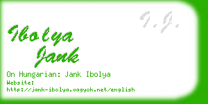 ibolya jank business card